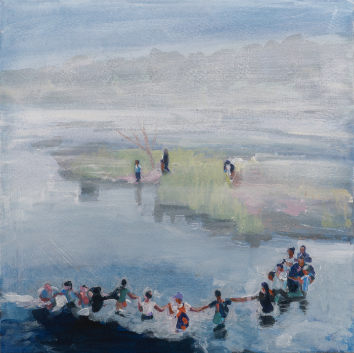 This painting was one of three done for the 250 the year anniversary exhibition at the Communuty Arts Center 